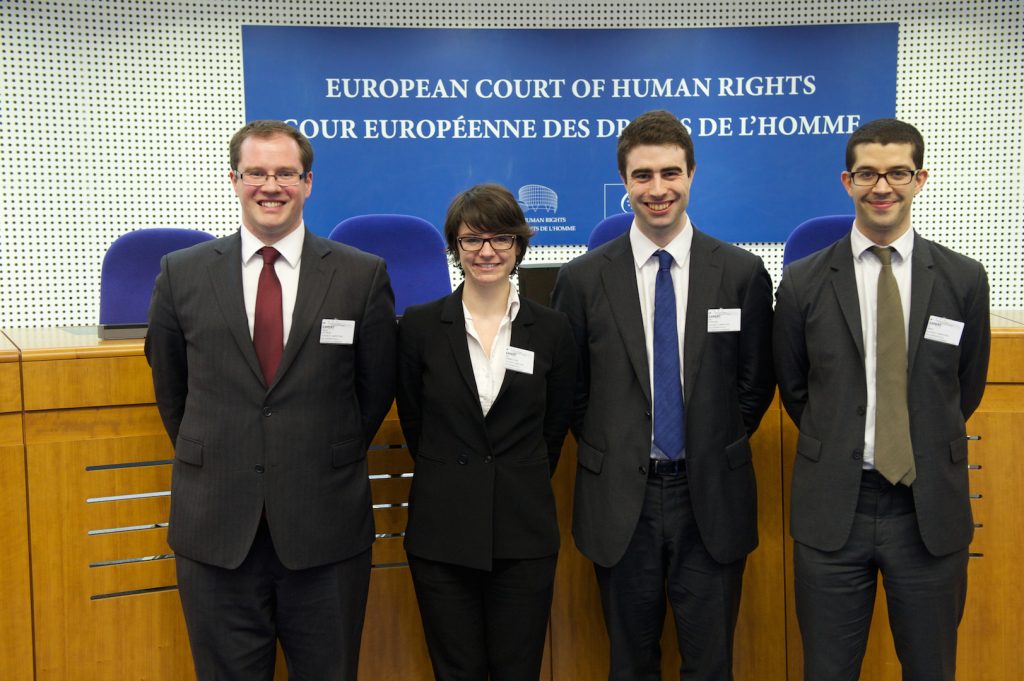 Howard, Anna, Niall and Ali - winners of the European Human Rights Moot in Strasbourg.
