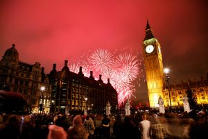 2012, Fireworks over Big Ben at midnight